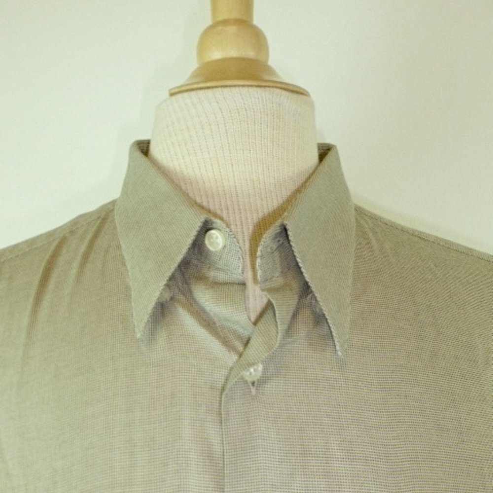 Zanetti Italy tan cotton shirt long sleeve l xl